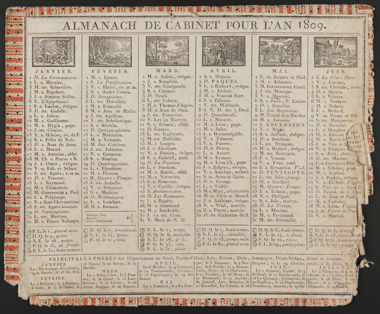 estampe ALMANACH DE CABINET POUR L'AN 1809. 1973.53.81 Photo Mucem