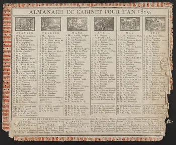 estampe ALMANACH DE CABINET POUR L'AN 1809. 1973.53.81 Photo Mucem