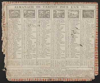estampe ALMANACH DE CABINET POUR L'AN 1809. 1973.53.81 Photo Mucem