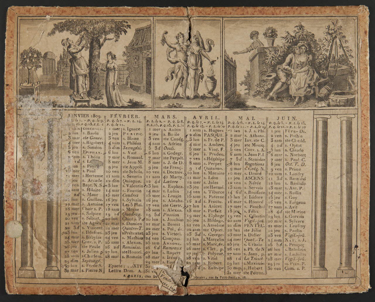 estampe Almanach de l'année 1809 1973.53.82 Photo Mucem