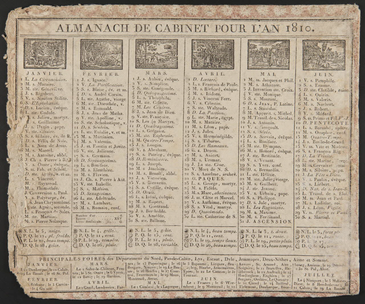 estampe ALMANACH DE CABINET POUR L'AN 1810. 1973.53.84 Photo Mucem