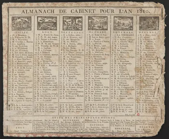 estampe ALMANACH DE CABINET POUR L'AN 1810. 1973.53.84 Photo Mucem