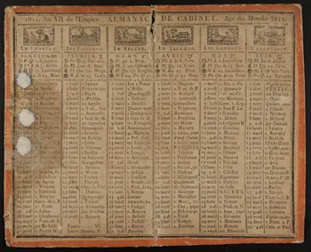 estampe 1811. An VII de l'Empire. ALMANACH DE CABINET. Age du Monde 5811. 1973.53.87 Photo Mucem