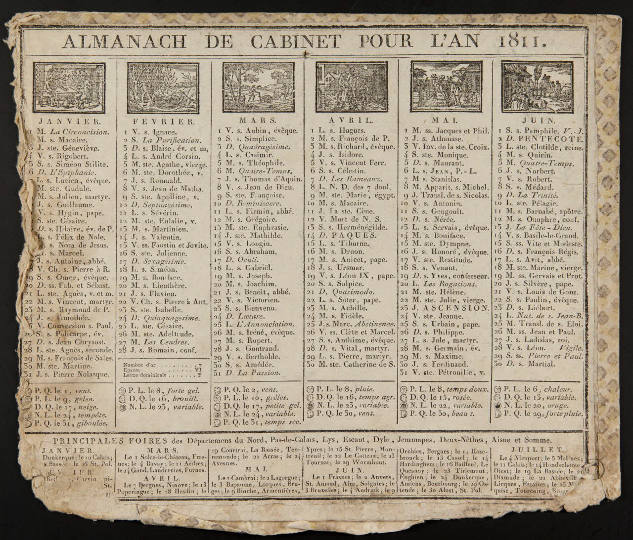 estampe ALMANACH DE CABINET POUR L'AN 1811. 1973.53.88 Photo Mucem