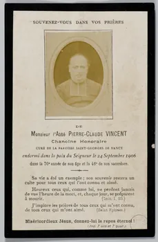 estampe SOUVENEZ-VOUS DANS VOS PRIERES  DE  Monsieur l'Abbé PIERRE-CLAUDE VINCENT 1973.59.17  Photo Mucem