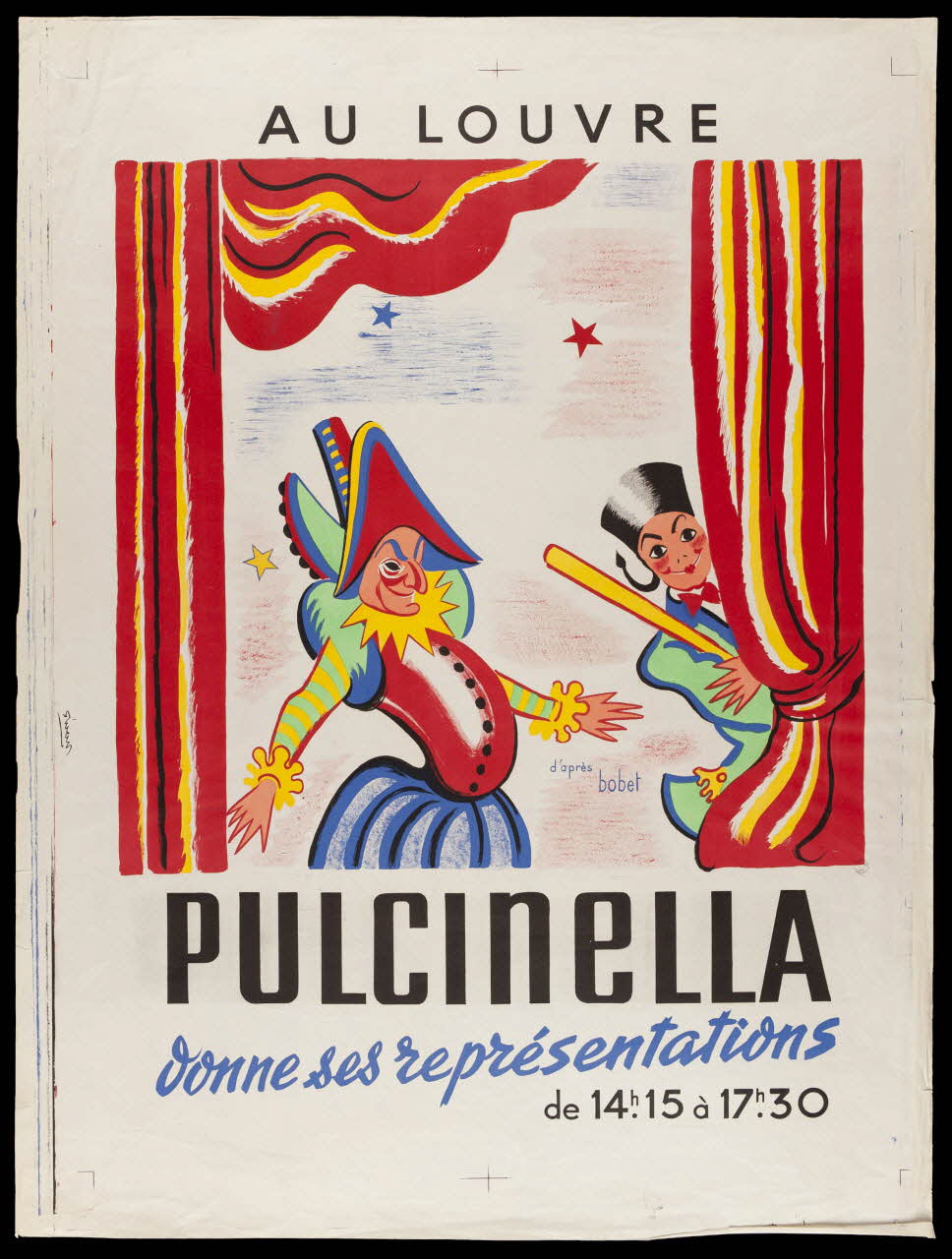affiche AU LOUVRE  PULCINELLA 1973.90.40 Photo Mucem