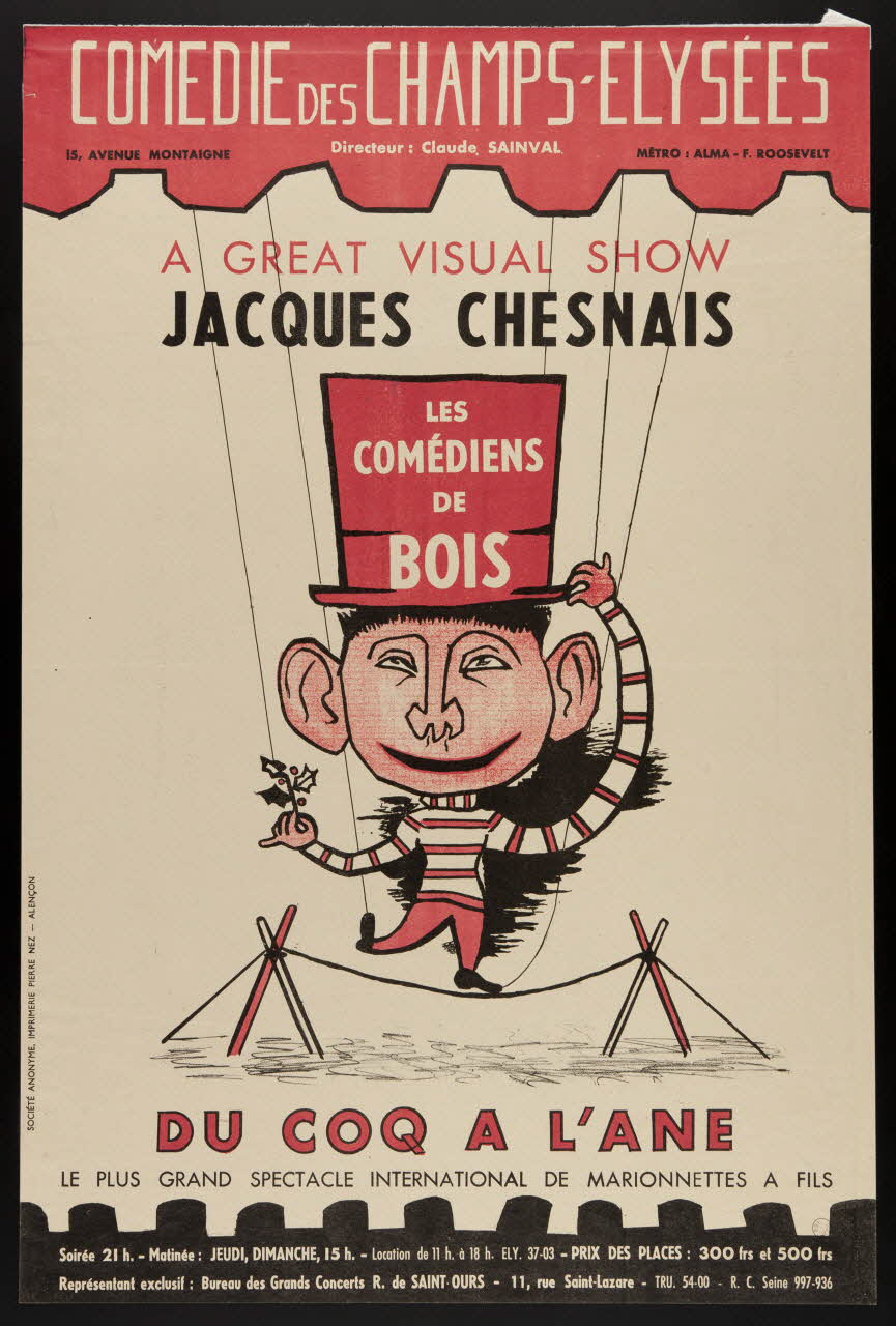 estampe JACQUES CHESNAIS  LES  COMEDIENS  DE  BOIS  DU COQ A L'ANE 1973.91.2 Photo Mucem