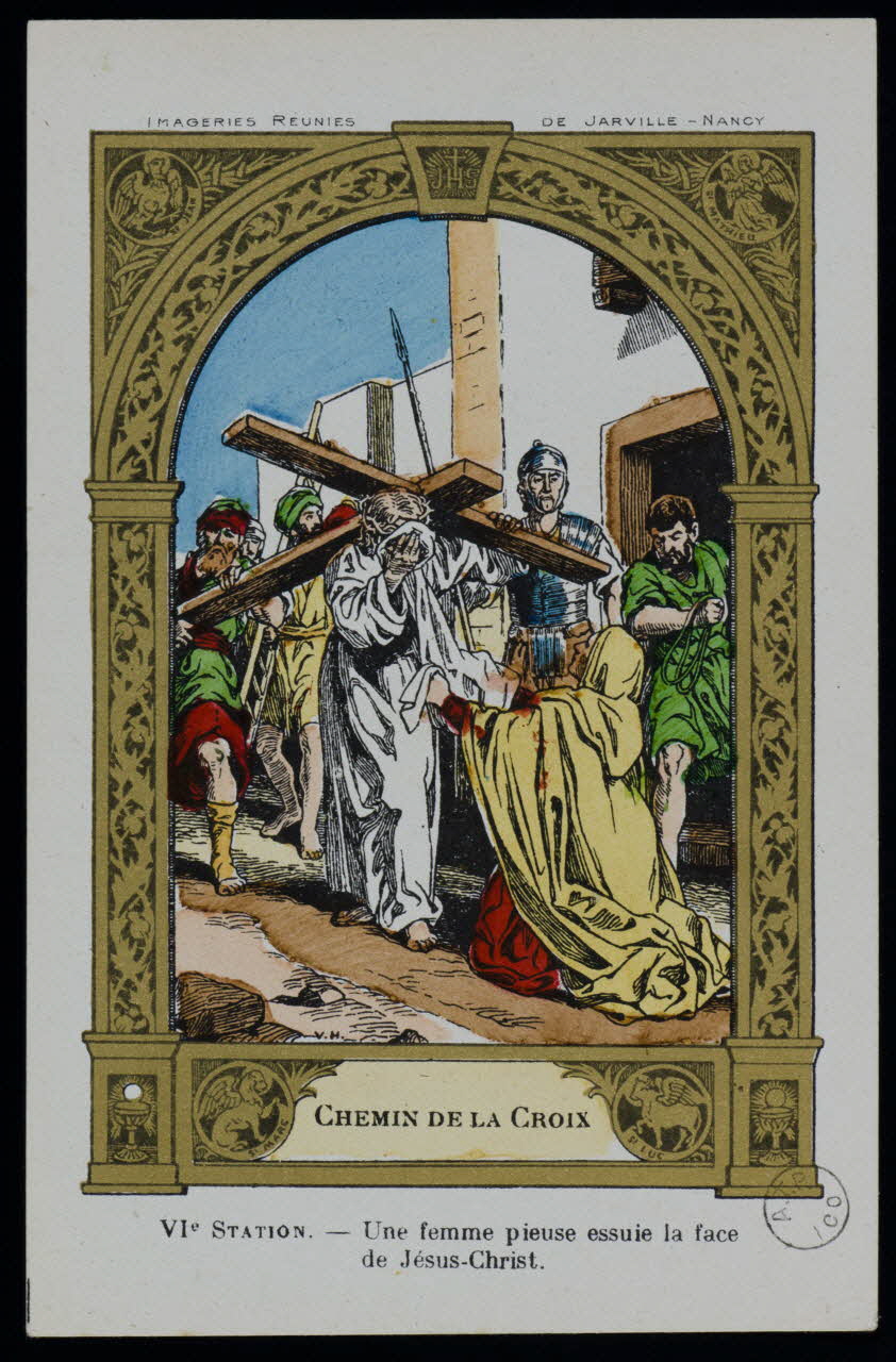 estampe CHEMIN DE CROIX  VIe STATION. - Une femme pieuse essuie la face  de Jésus-Christ. 1973.95.101 Photo Mucem