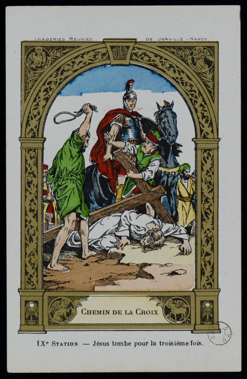 estampe CHEMIN DE CROIX  IXe STATION. - Jésus tombe pour la troisième fois. 1973.95.104 Photo Mucem