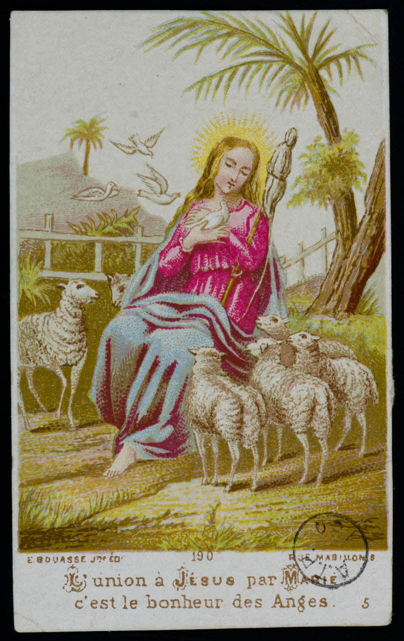 estampe L'union à Jésus par MARIE  c'est le bonheur des Anges. 1973.95.116 Photo Mucem