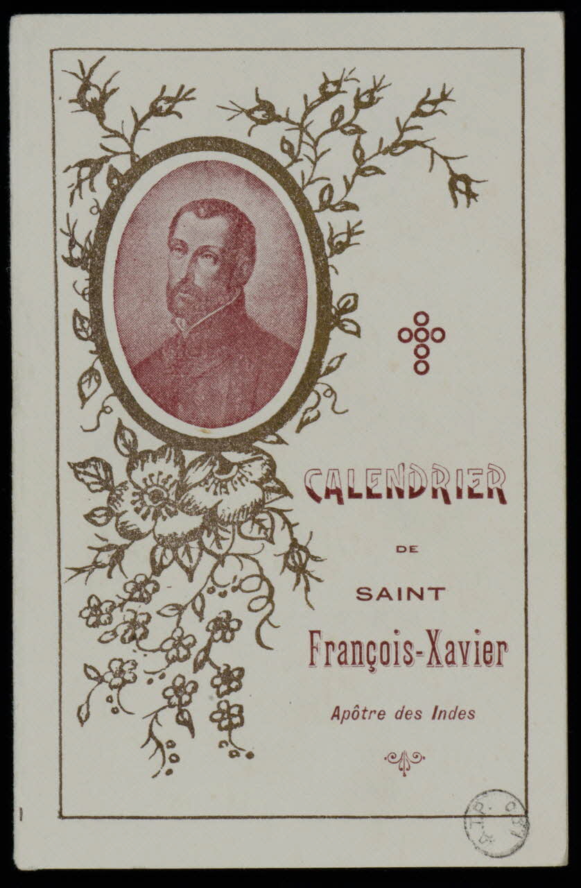 calendrier CALENDRIER  DE  SAINT  François-Xavier Arras 1924 1973.95.131  Photo Mucem