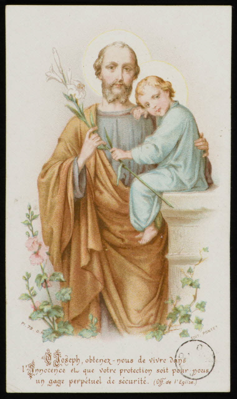 estampe O Joseph, obtenez-nous de vivre dans  l'Innocence et que votre protection soit pour nous  un gage perpétuel de sécurité. 1973.95.17 Photo Mucem