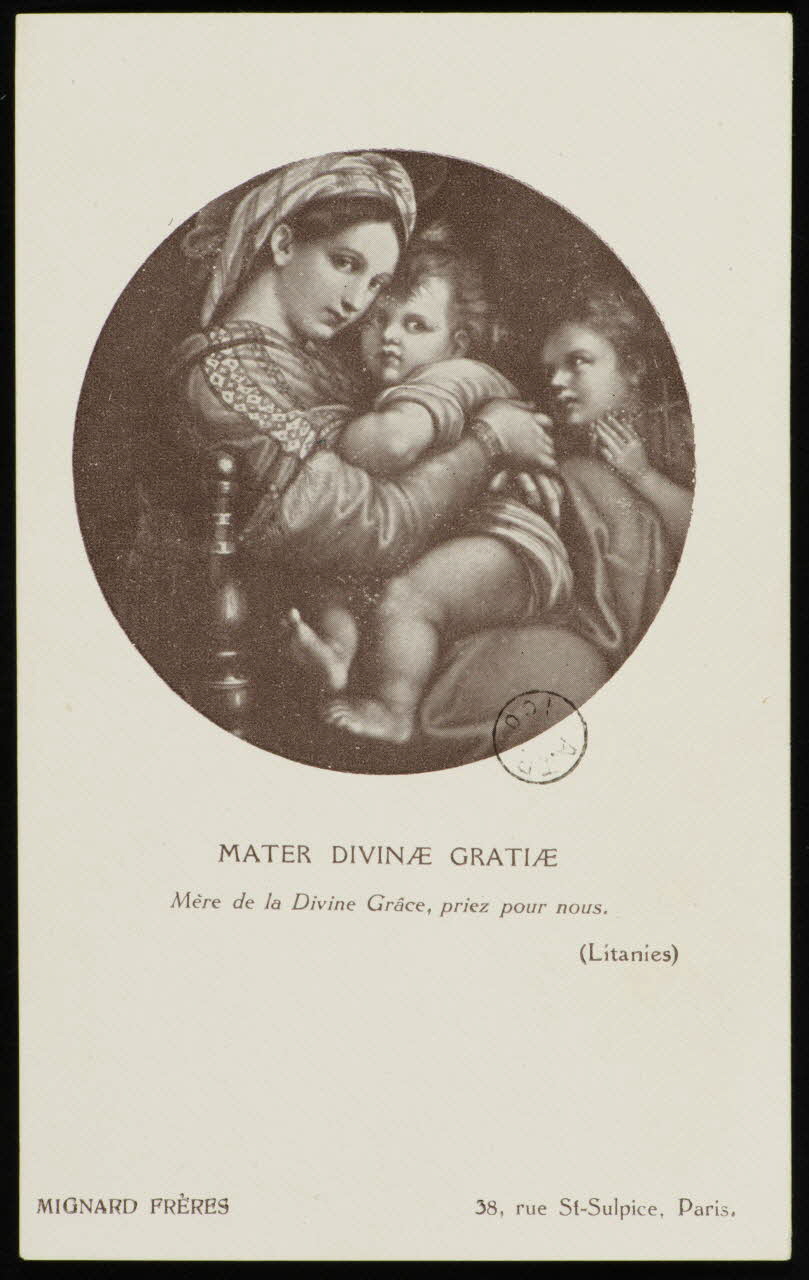 estampe MATER DIVINAE GRATIAE  Mère de la Divine Grâce, priez pour nous. 1973.95.25 Photo Mucem