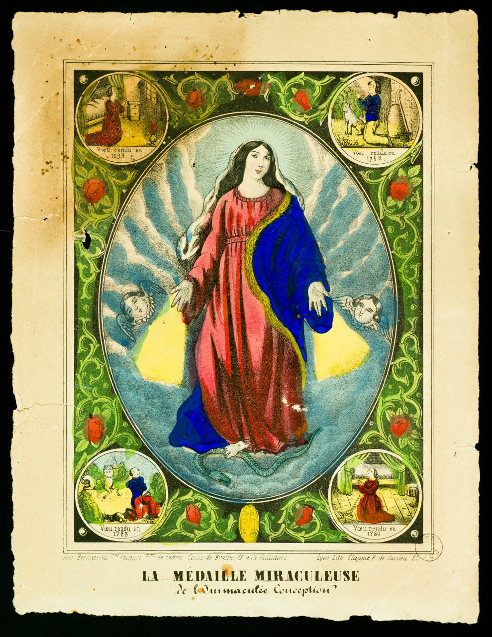 estampe LA MEDAILLE MIRACULEUSE  de l'Immaculée Conception 1973.95.3 Photo Mucem