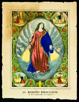 estampe LA MEDAILLE MIRACULEUSE  de l'Immaculée Conception 1973.95.3  Photo Mucem