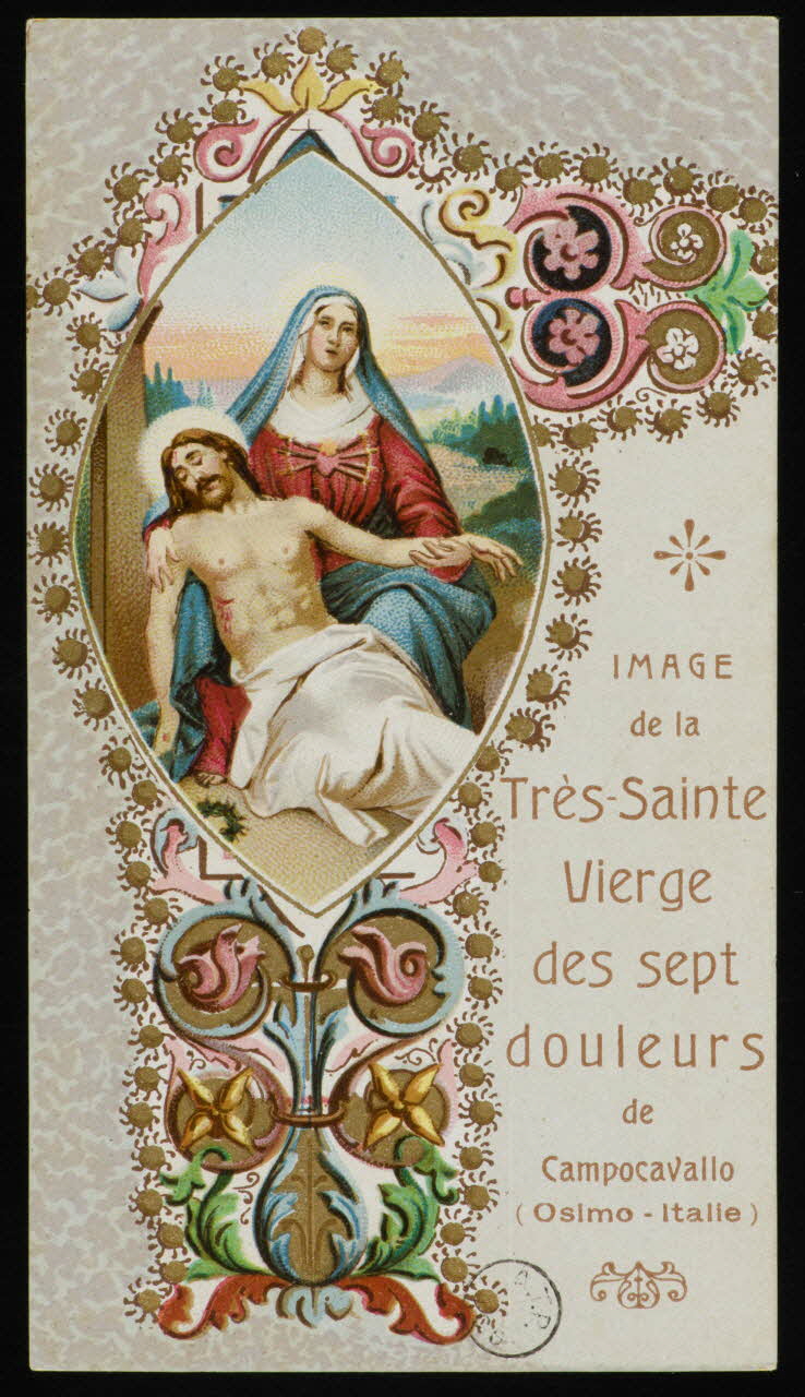 estampe IMAGE  de la  Très-Sainte  Vierge  des sept  douleurs  de  Campocavallo  (Osimo - Italie) 1973.95.45 Photo Mucem