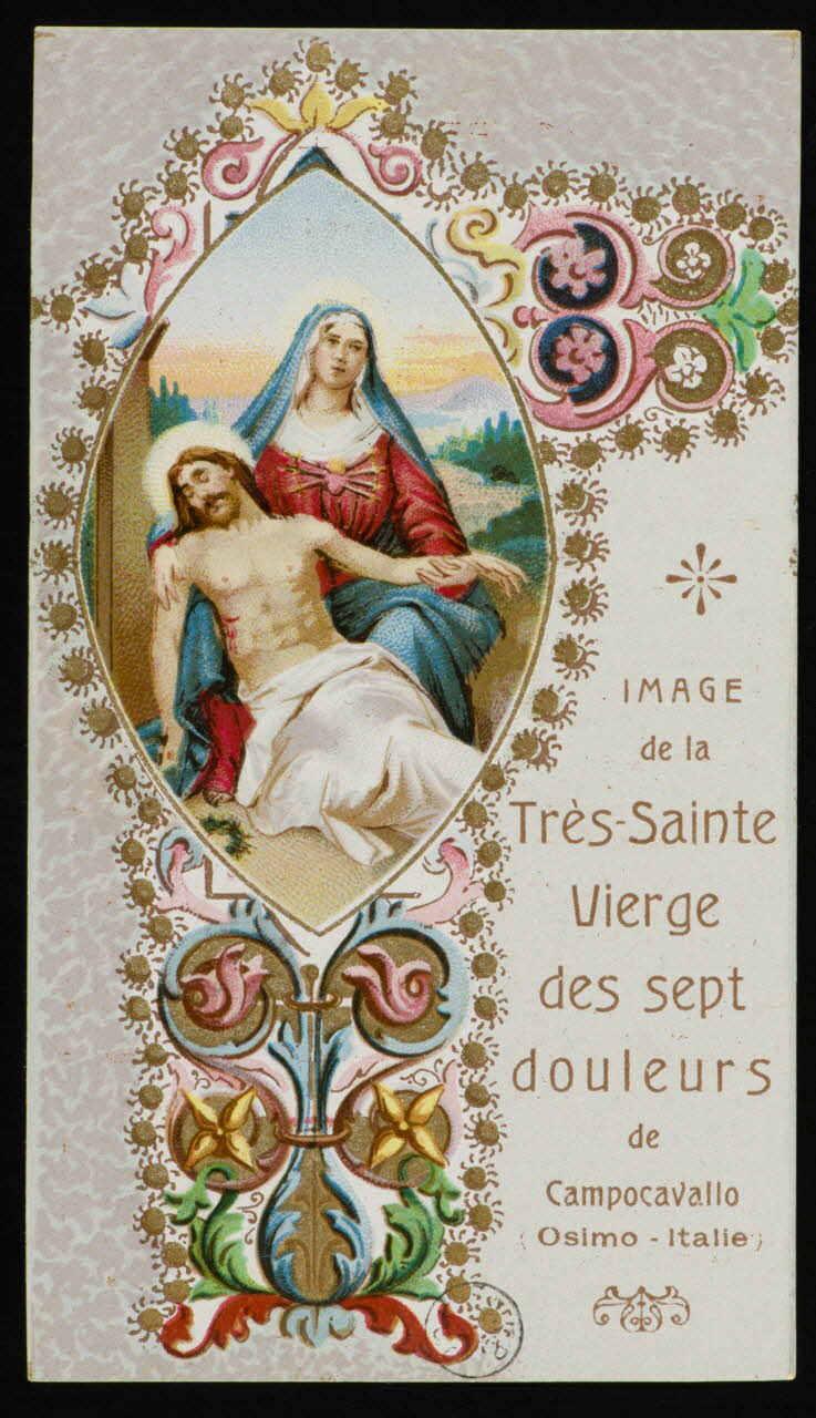 estampe IMAGE  de la  Très-Sainte  Vierge  des sept  douleurs  de  Campocavallo  (Osimo - Italie) 1973.95.46 Photo Mucem