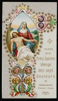 estampe IMAGE  de la  Très-Sainte  Vierge  des sept  douleurs  de  Campocavallo  (Osimo - Italie) 1973.95.46 Photo Mucem