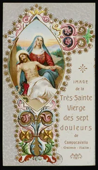 estampe IMAGE  de la  Très-Sainte  Vierge  des sept  douleurs  de  Campocavallo  (Osimo - Italie) 1973.95.47 Photo Mucem