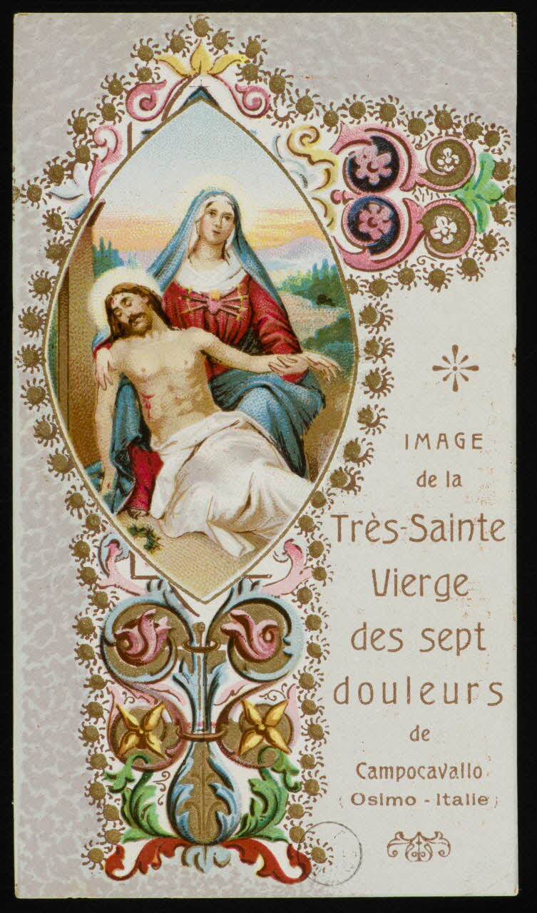 estampe IMAGE  de la  Très-Sainte  Vierge  des sept  douleurs  de  Campocavallo  (Osimo - Italie) 1973.95.48 Photo Mucem