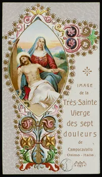 estampe IMAGE  de la  Très-Sainte  Vierge  des sept  douleurs  de  Campocavallo  (Osimo - Italie) 1973.95.49 Photo Mucem