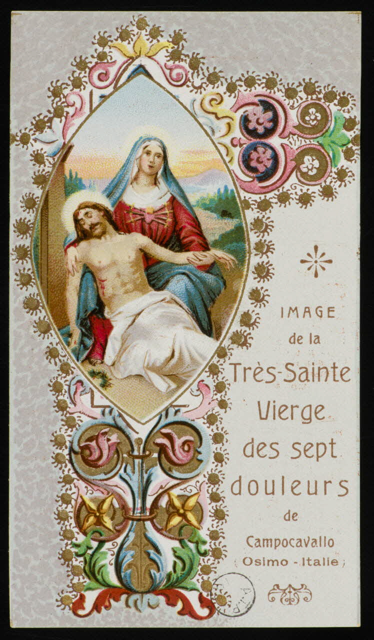 estampe IMAGE  de la  Très-Sainte  Vierge  des sept  douleurs  de  Campocavallo  (Osimo - Italie) 1973.95.50 Photo Mucem