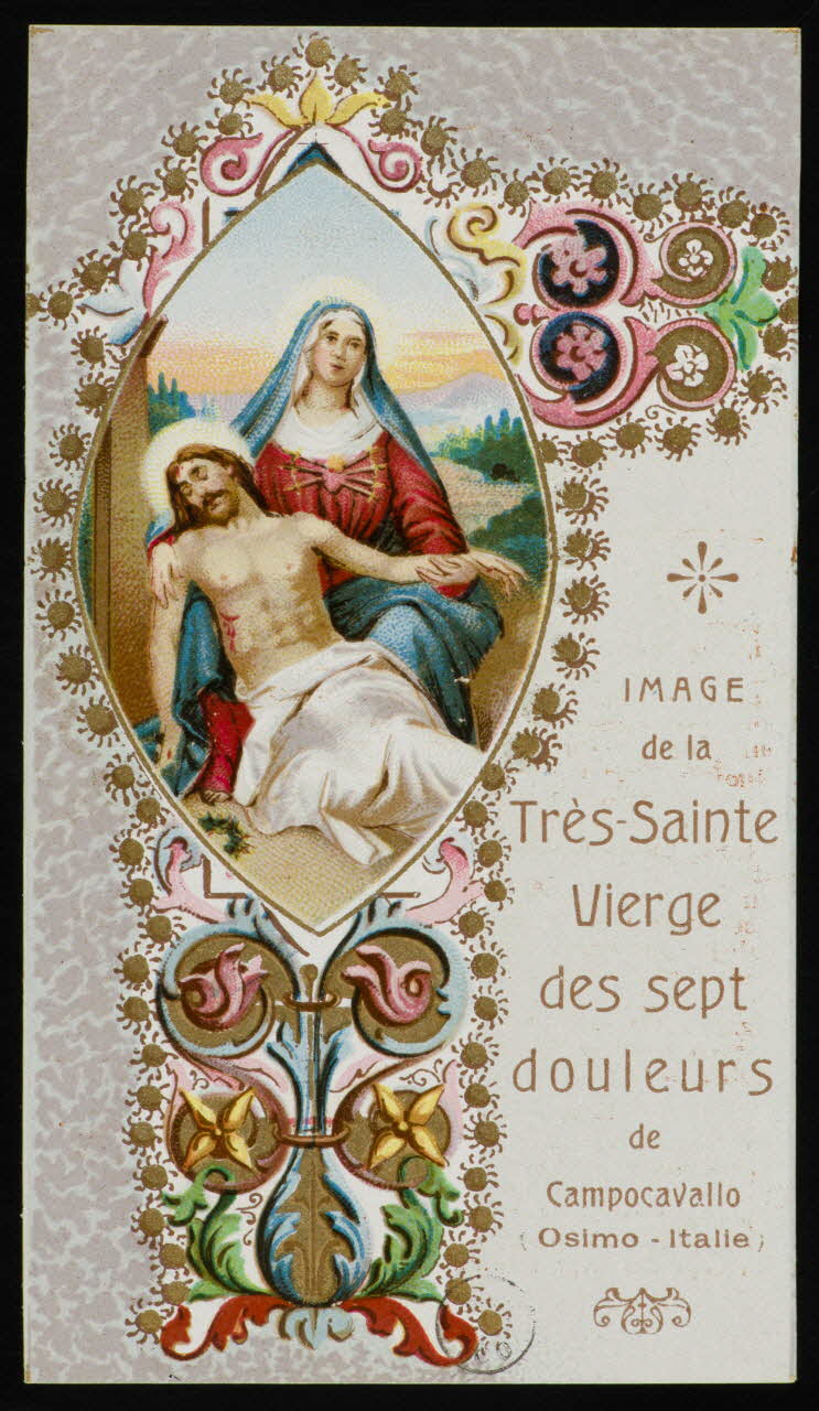 estampe IMAGE  de la  Très-Sainte  Vierge  des sept  douleurs  de  Campocavallo  (Osimo - Italie) 1973.95.51 Photo Mucem
