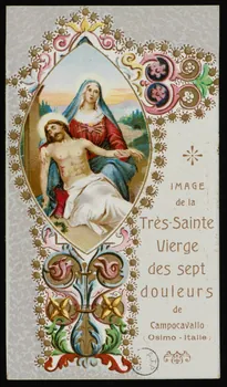 estampe IMAGE  de la  Très-Sainte  Vierge  des sept  douleurs  de  Campocavallo  (Osimo - Italie) 1973.95.53 Photo Mucem