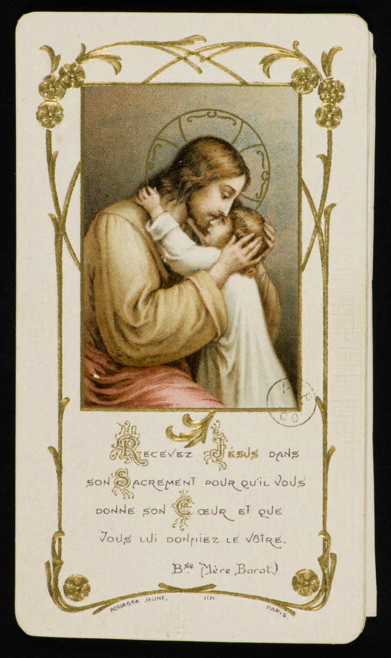 estampe RECEVEZ JESUS DANS  SON SACREMENT POUR QU'IL VOUS  DONNE SON COEUR ET QUE  VOUS LUI DONNIEZ LE VÔTRE. 1973.95.68 Photo Mucem
