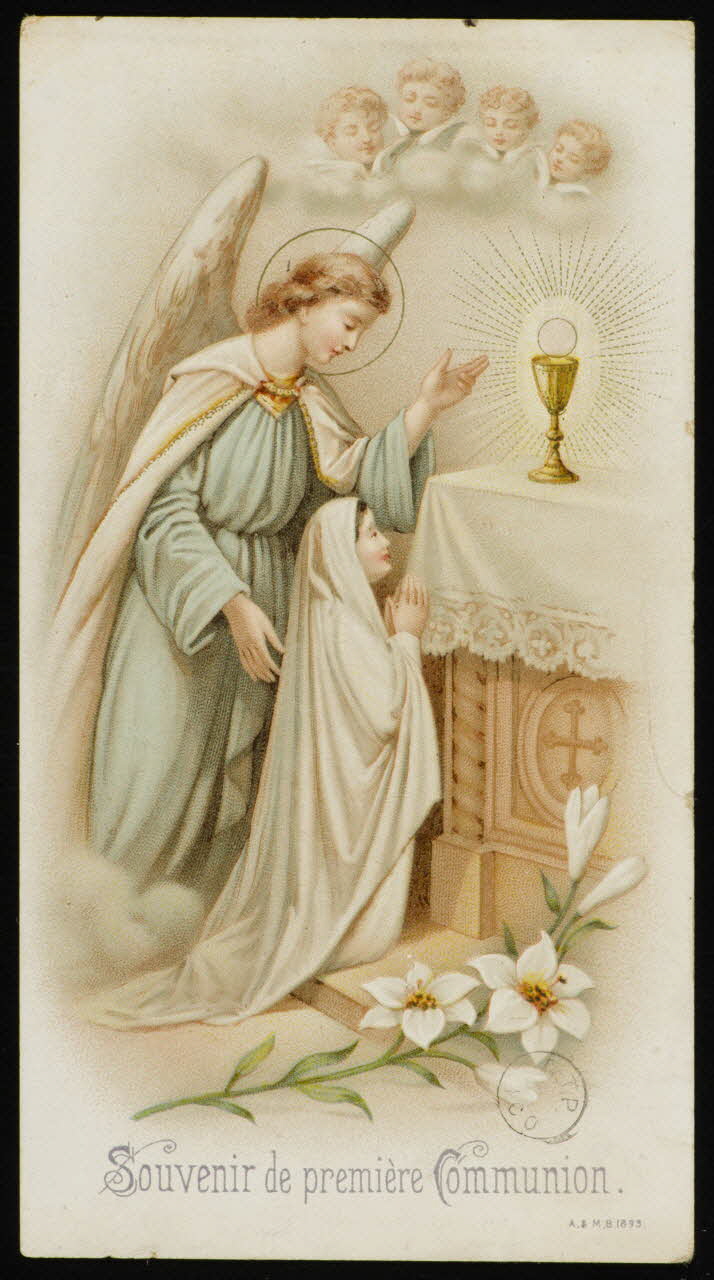 estampe Souvenir de première Communion. 1973.95.70 Photo Mucem