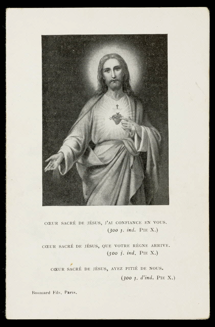 estampe COEUR SACRE DE JESUS, J'AI CONFIANCE EN VOUS. 1973.95.80.1-2 Photo Mucem
