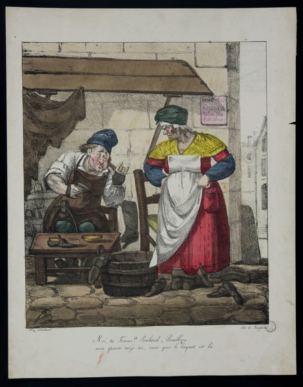 estampe Couple de cordonniers 1974.18.1 Photo Mucem