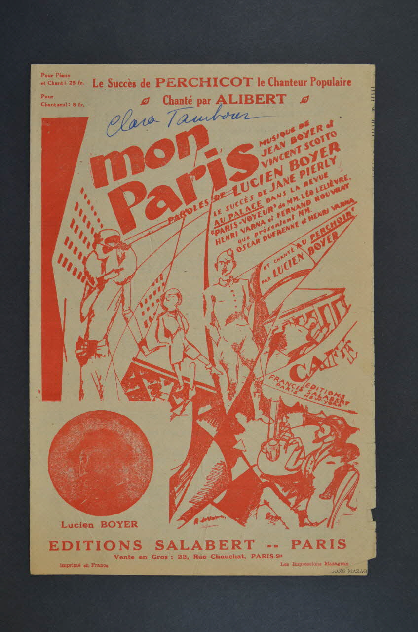 Jean Boyer ; Lucien Boyer ; Vincent Scotto ; Henri Alibert ; Francis F. Salabert chanson petit format Île-de-France, France 1925 1965.148.10 Photo Mucem