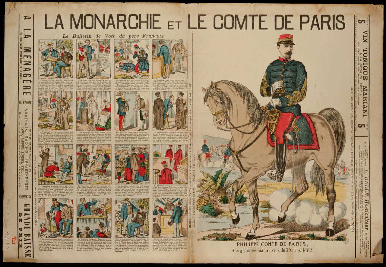 estampe LA MONARCHIE ET LE COMTE DE PARIS 1974.31.1.2 Photo Mucem