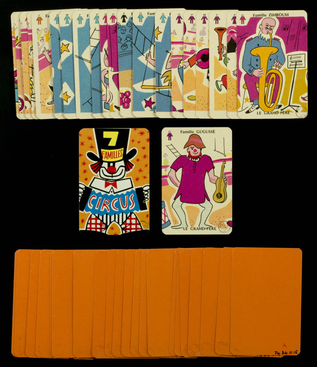 Punch jeu de cartes 7  FAMILLES  CIRCUS Ile-de-France, France 1973 1974.34.11.3-45 Photo Mucem