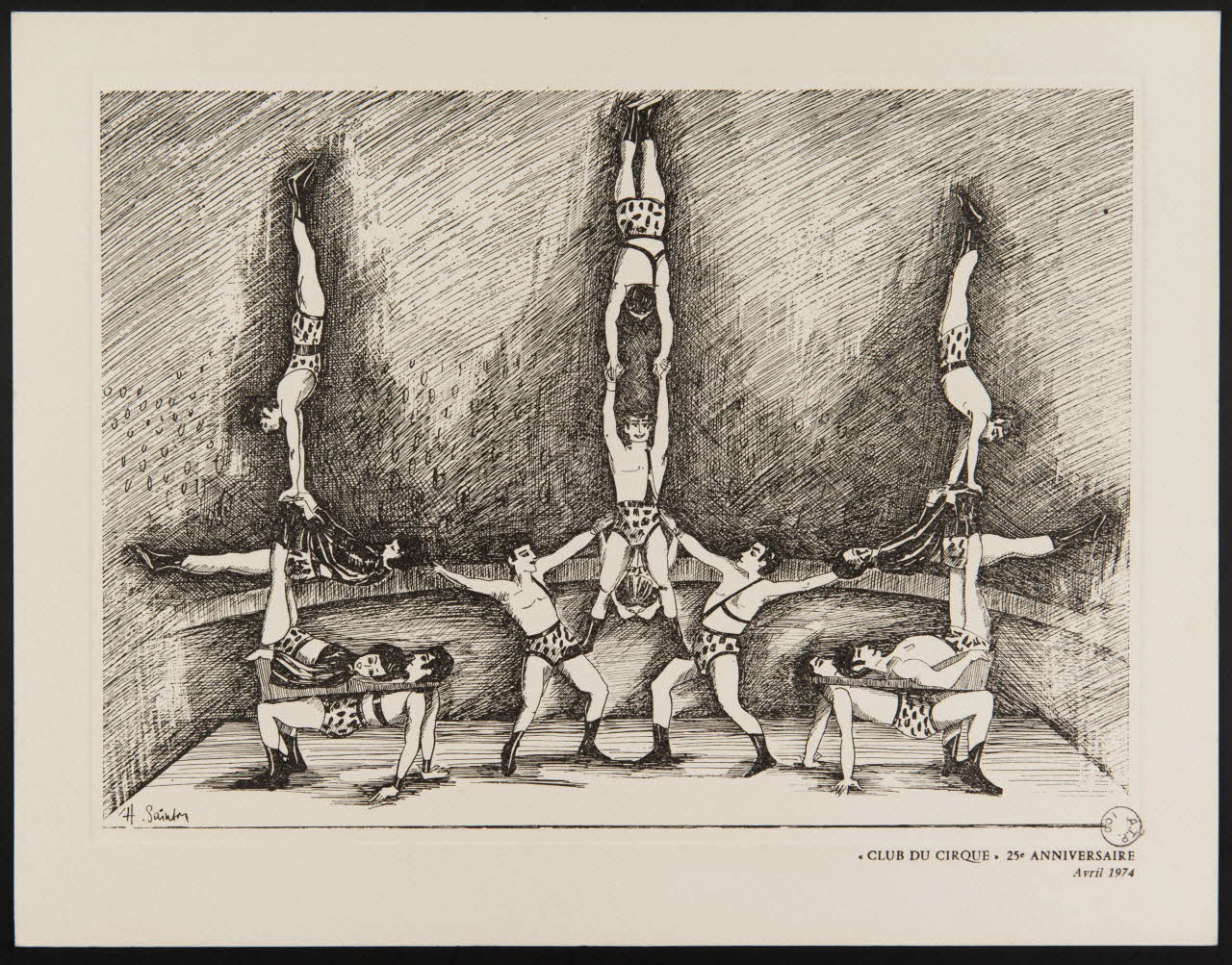 estampe "CLUB DU CIRQUE" 25e ANNIVERSAIRE  Avril 1974 1974.34.2 Photo Mucem