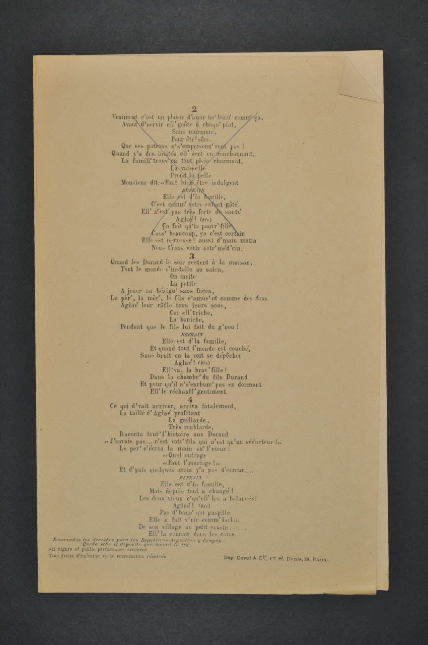 chanson petit format 1965.148.7 Photo Mucem