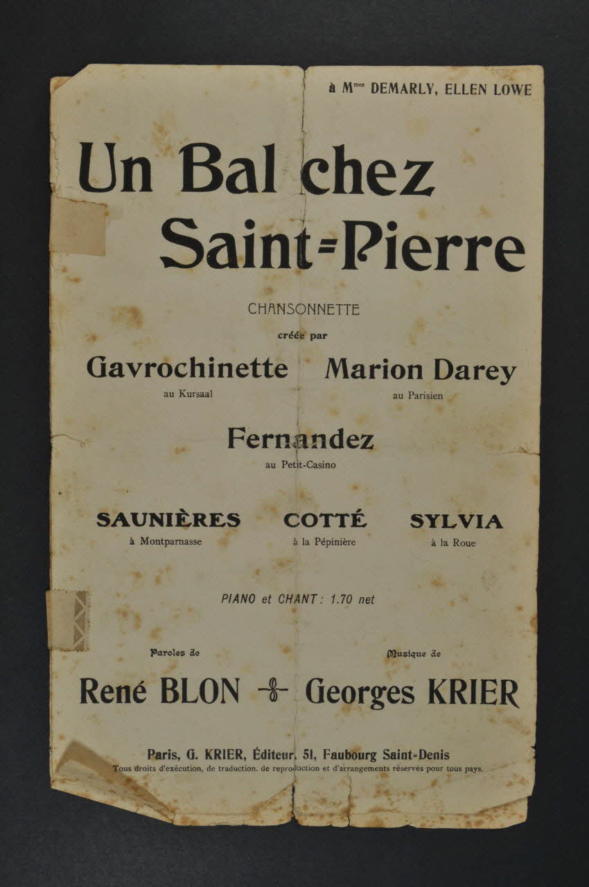 partition de musique petit format 1965.149.104 Photo Mucem