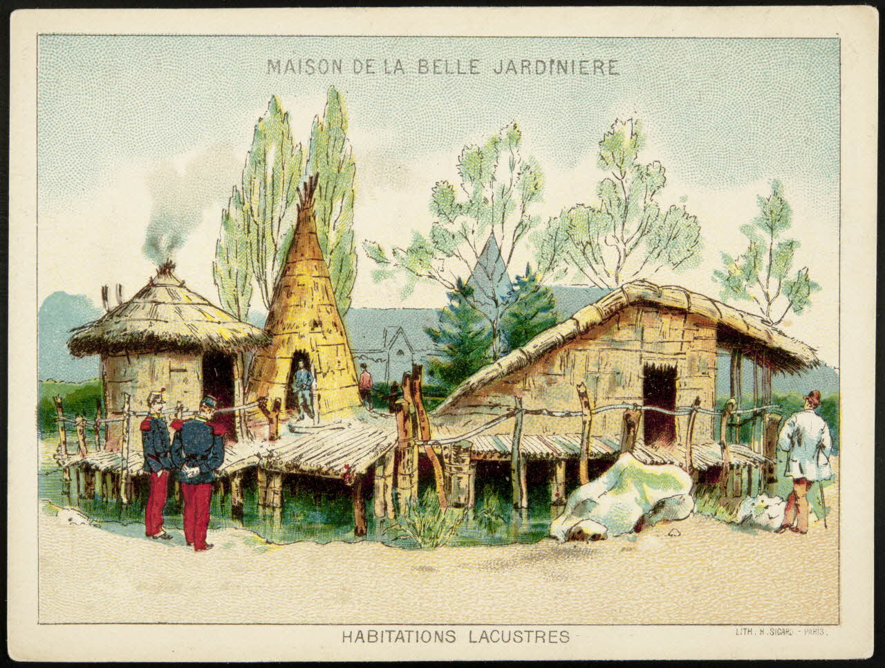 carte réclame HABITATIONS LACUSTRES 1974.50.2 Photo Mucem