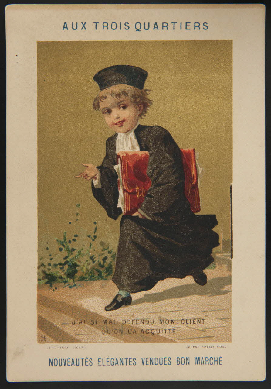 carte réclame J'AI SI MAL DEFENDU MON CLIENT  QU'ON L'A ACQUITTE 1974.50.268 Photo Mucem