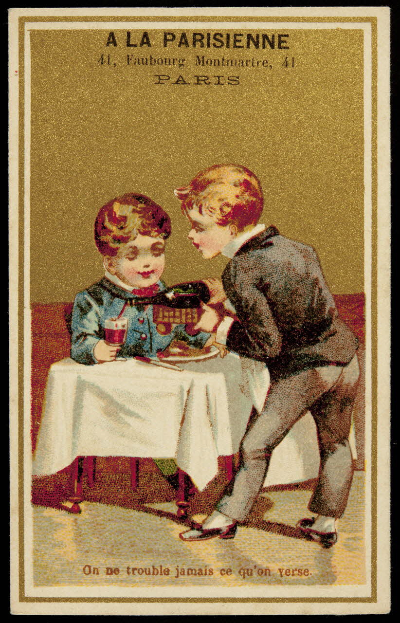 carte réclame On ne trouble jamais ce qu'on verse. 1974.50.307 Photo Mucem