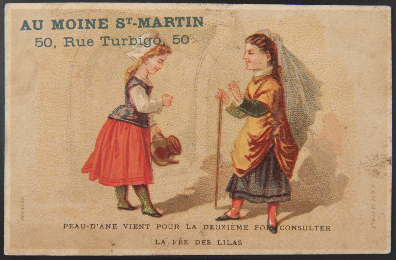 carte réclame PEAU D'ANE VIENT POUR LA DEUXIEME FOIS CONSULTER LA FEE DES LILAS 1974.50.331 Photo Mucem