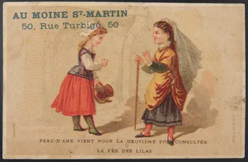 carte réclame PEAU D'ANE VIENT POUR LA DEUXIEME FOIS CONSULTER LA FEE DES LILAS 1974.50.331 Photo Mucem