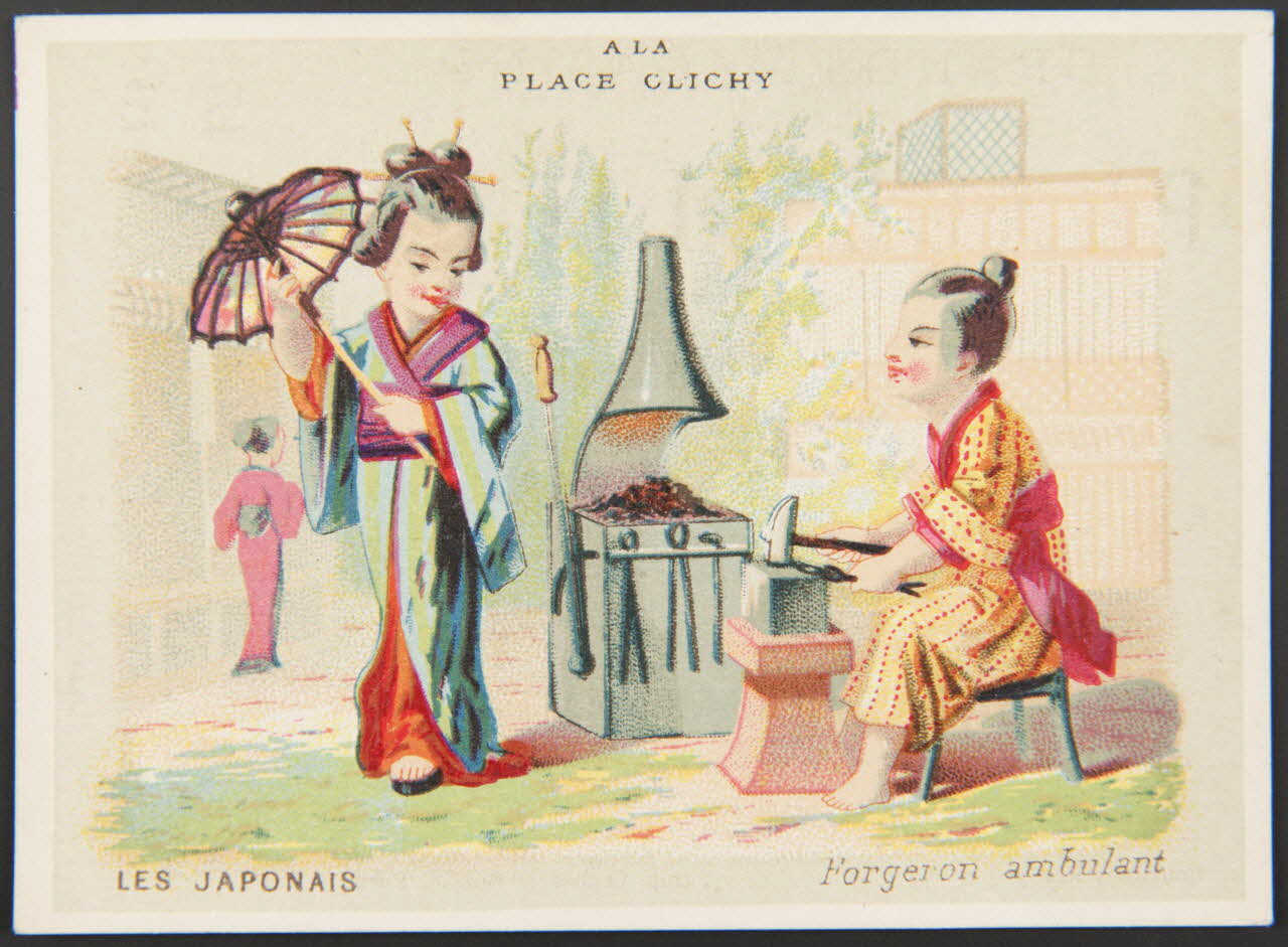 carte réclame LES JAPONAIS  Forgeron ambulant 1974.50.375 Photo Mucem