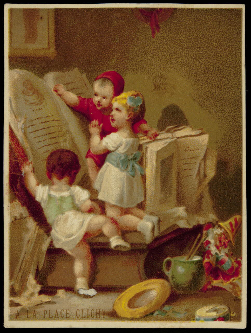 carte réclame Enfants aux livres. 1974.50.378 Photo Mucem