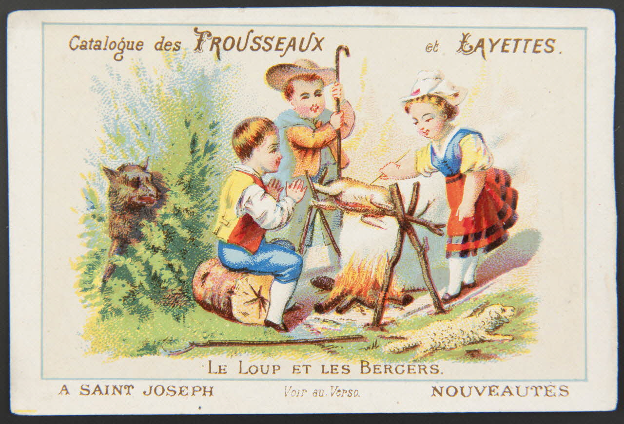 carte réclame LE LOUP ET LES BERGERS 1974.50.414 Photo Mucem