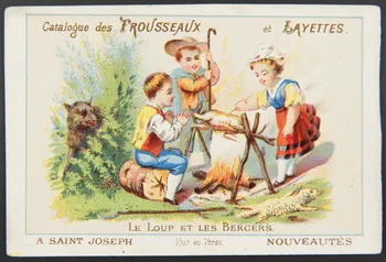 carte réclame LE LOUP ET LES BERGERS 1974.50.414 Photo Mucem