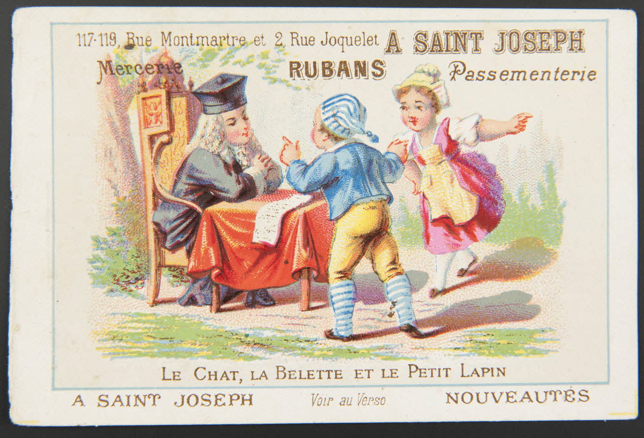 carte réclame LE CHAT, LA BELETTE ET LE PETIT LAPIN 1974.50.417 Photo Mucem