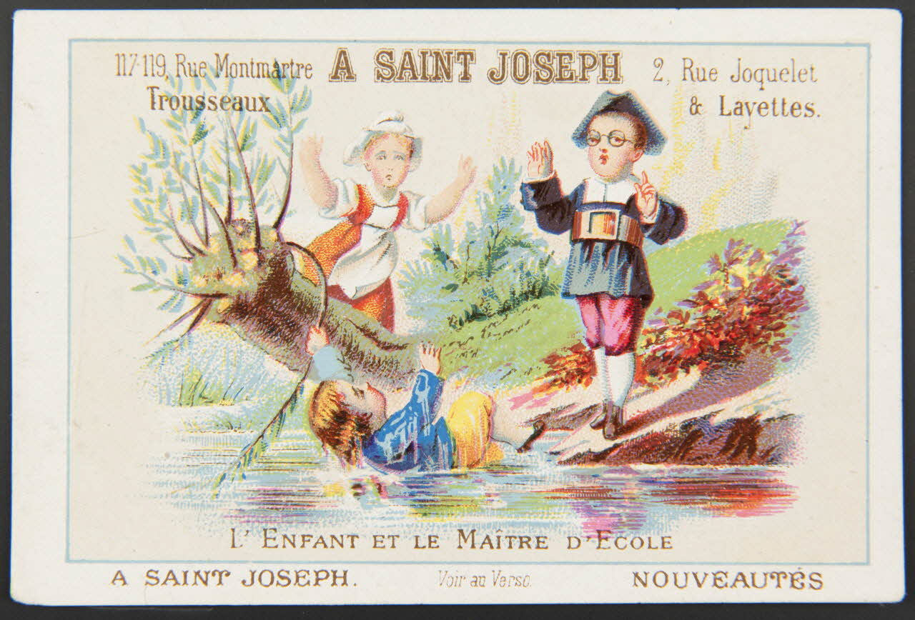 carte réclame L'ENFANT ET LE MAITRE D'ECOLE 1974.50.421 Photo Mucem