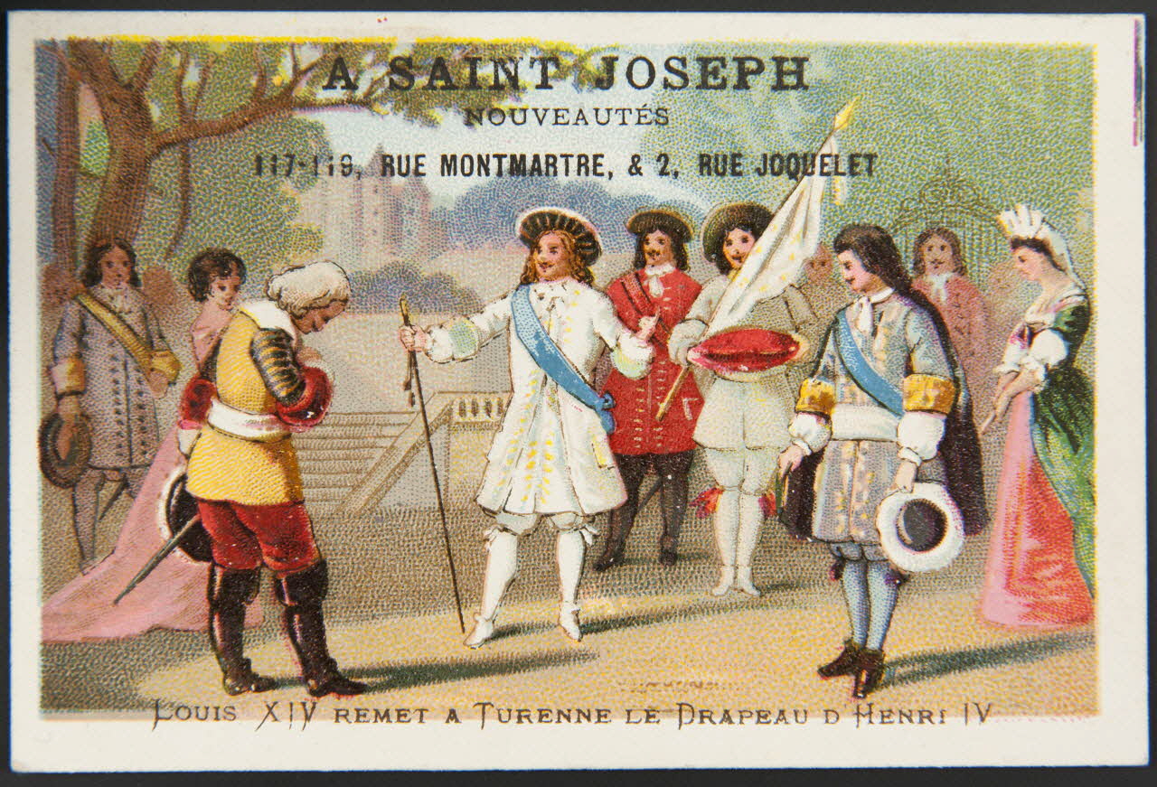carte réclame LOUIS XIV REMET A TURENNE LE DRAPEAU DE HENRI IV 1974.50.439 Photo Mucem